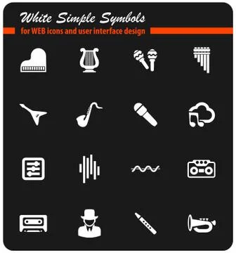Music icon set Stock Illustration