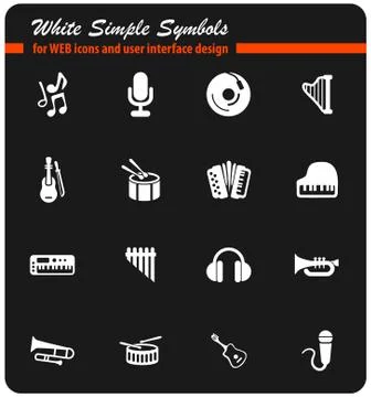 Music icon set Stock Illustration