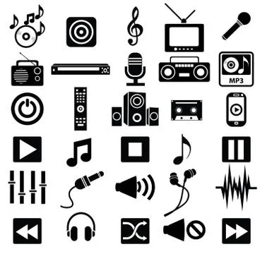 Music icon set Stock Illustration
