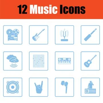 Music icon set Stock Illustration