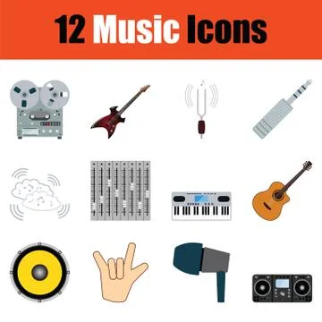 Music icon set Stock Illustration