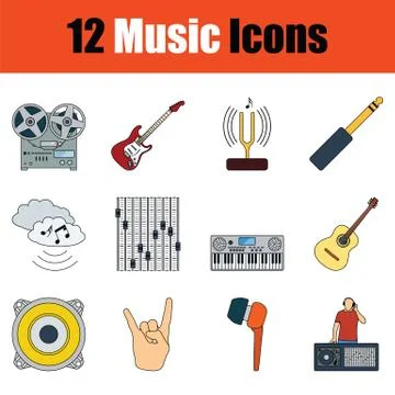 Music icon set Stock Illustration