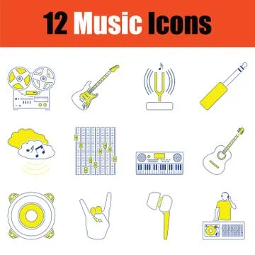 Music icon set Stock Illustration