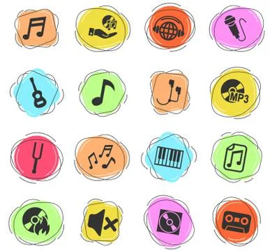 Music icon set Stock Illustration