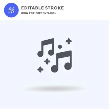 Music icon vector, filled flat sign, solid pictogram isolated on white, logo  스톡 일러스트