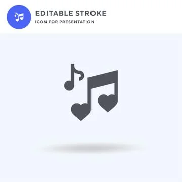 Music icon vector, filled flat sign, solid pictogram isolated on white, logo  Stock Illustration