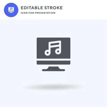 Music icon vector, filled flat sign, solid pictogram isolated on white, logo  스톡 일러스트