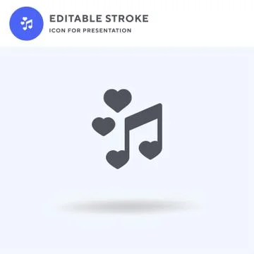 Music icon vector, filled flat sign, solid pictogram isolated on white, logo  Stock Illustration