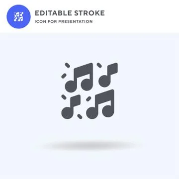 Music icon vector, filled flat sign, solid pictogram isolated on white, logo Stock Illustration