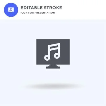 Music icon vector, filled flat sign, solid pictogram isolated on white, logo Stock Illustration