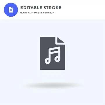 Music icon vector, filled flat sign, solid pictogram isolated on white, logo 스톡 일러스트