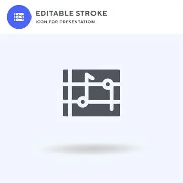 Music icon vector, filled flat sign, solid pictogram isolated on white, logo Stock Illustration