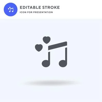 Music icon vector, filled flat sign, solid pictogram isolated on white, logo Stock Illustration