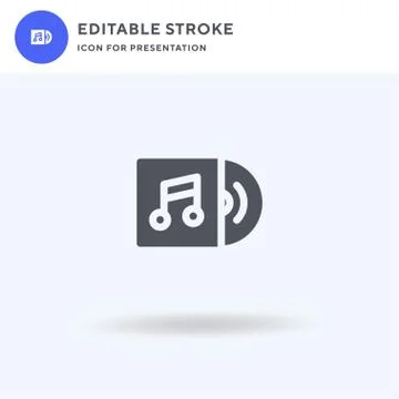 Music icon vector, filled flat sign, solid pictogram isolated on white, logo 스톡 일러스트