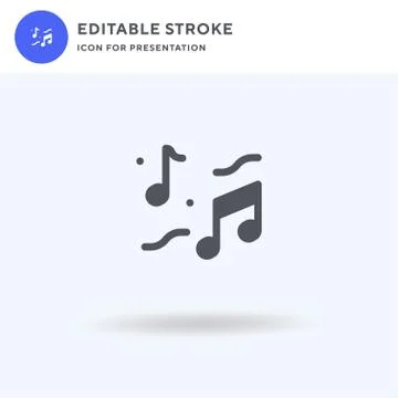 Music icon vector, filled flat sign, solid pictogram isolated on white, logo Stock Illustration