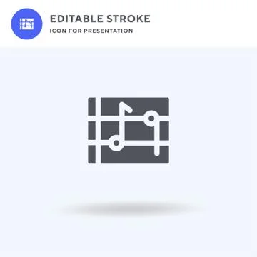 Music icon vector, filled flat sign, solid pictogram isolated on white, logo Stock Illustration