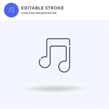 Music icon vector, filled flat sign, solid pictogram isolated on white, logo Stock Illustration