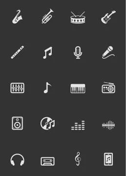 Music Icon vector set Stock Illustration