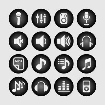 Music icons Illustrazione stock