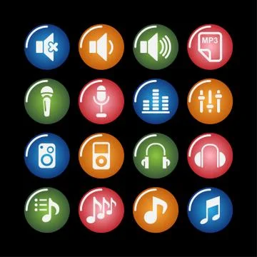 Music icons Stock Illustration