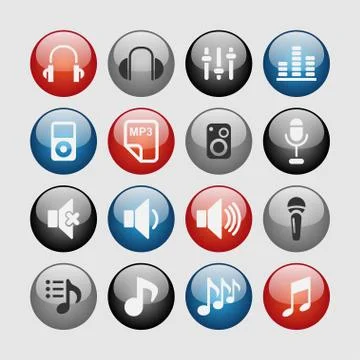 Music icons Stock Illustration