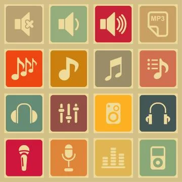 Music icons Stock Illustration