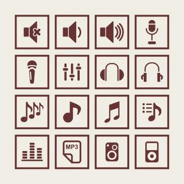 Music icons Stock Illustration