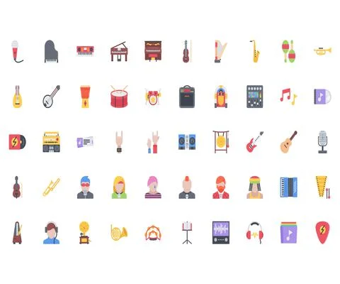 The music icons pack Illustrazione stock