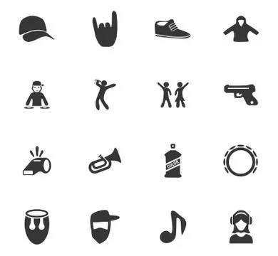 Music icons set Stock Illustration