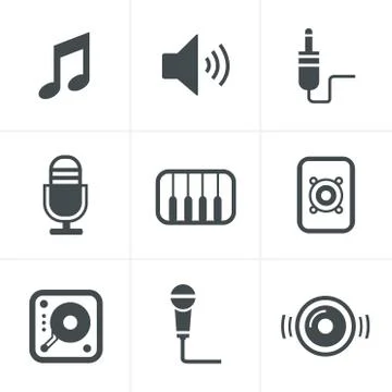 Music Icons Set, Vector Design Stock Illustration