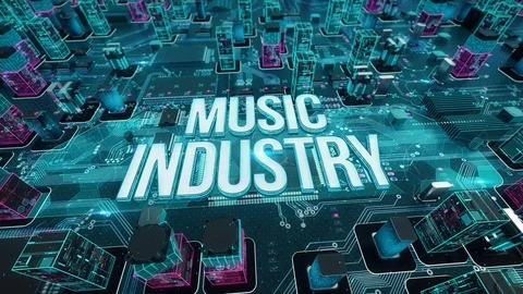 Music Industry with digital technology concept 库存影片 103550264