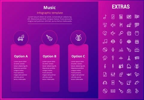 Music infographic template, elements and icons. イラスト素材