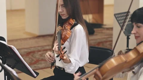 Music inspires creative journeys. String ensemble motivates artists to explore Stock Footage 305548731