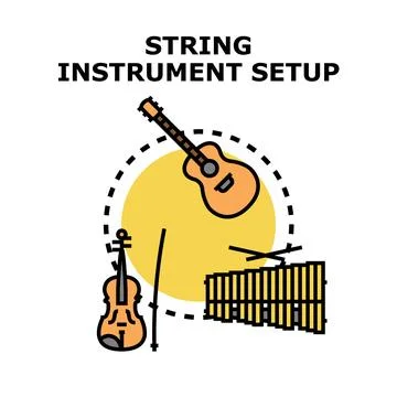Music instruments for acoustic performance setup Stock Illustration