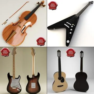 Music Instruments Collection 3D Model