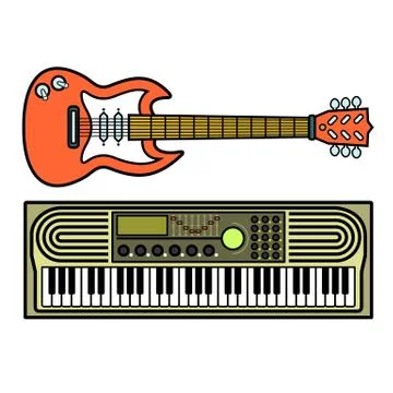 Music instruments. Colorful music background. Vector illustration Stock Illustration