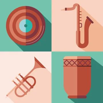 Music instruments icon set vector design Stock Illustration