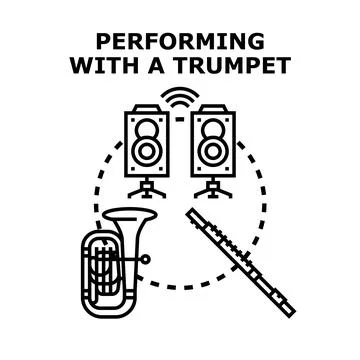 Music instruments for a live performance concert Stock Illustration