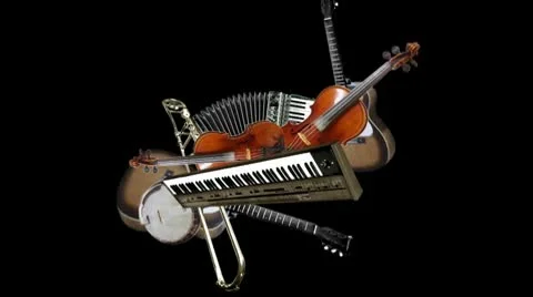 Music instruments loop Stock Footage 10610482