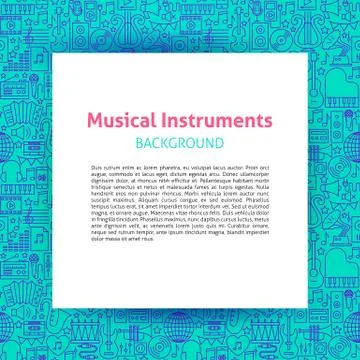 Music Instruments Paper Template Stock Illustration