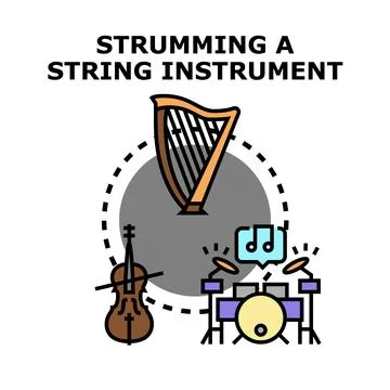 Music instruments playing together creating sound illustration 스톡 일러스트