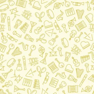 Music instruments seamless pattern Stock Illustration