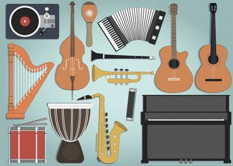 Music Instruments Set Stock Illustration