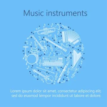 Music instruments thin line icon set for web and mobile. Stock Illustration