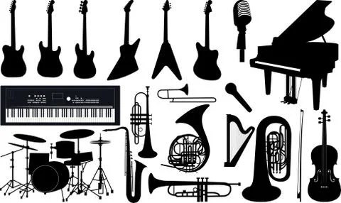 Music instruments vector set Stock Illustration