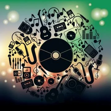 Music Items Concept Stock Illustration