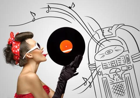 Music from jukebox. Stock Photos