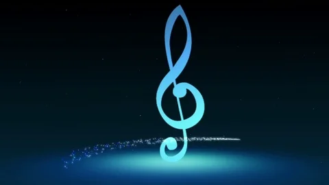 Music key with glitter Stock Footage 77166714