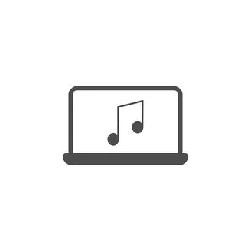 Music on laptop icon. Elements of web icon. Premium quality graphic design icon Stock Illustration