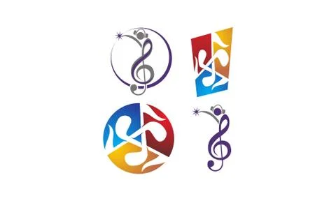 Music Learning Template Set Stock Illustration